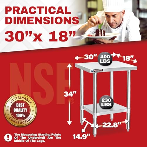 30x18 Stainless Steel Work Table