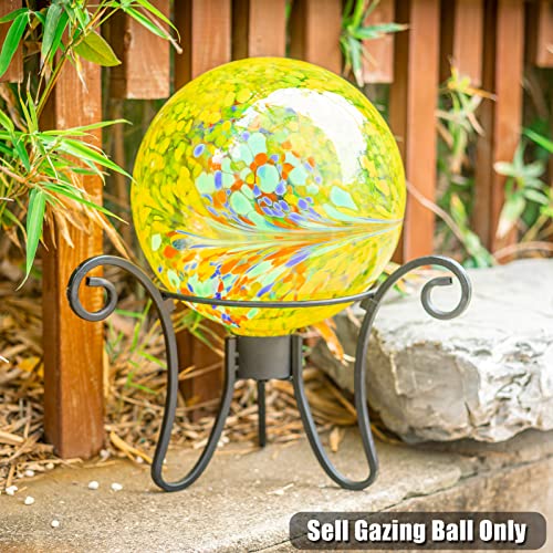 Gazing Ball Glass Gazing Balls Garden Globe Decor 10" Yellow