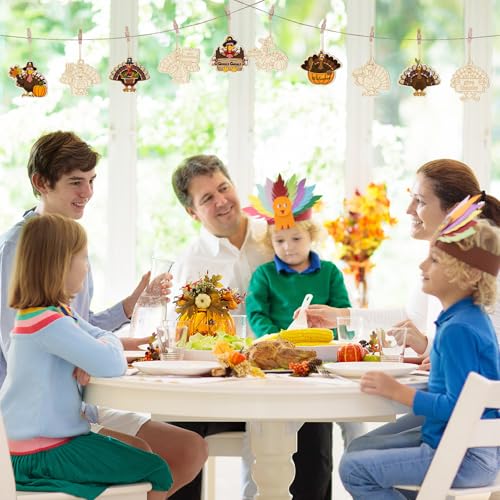 36PCS Wooden Thanksgiving Decoration Turkey Ornaments to Paint Thanksgiving Ornaments for Tree Crafts Cutouts Unfinished (36 Count)