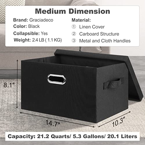 Medium 15" 21 Quart Collapsible Stackable Storage Bins with Lids (3 Count)