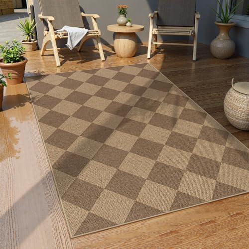 Checkered Easy Jute Indoor Outdoor Rug