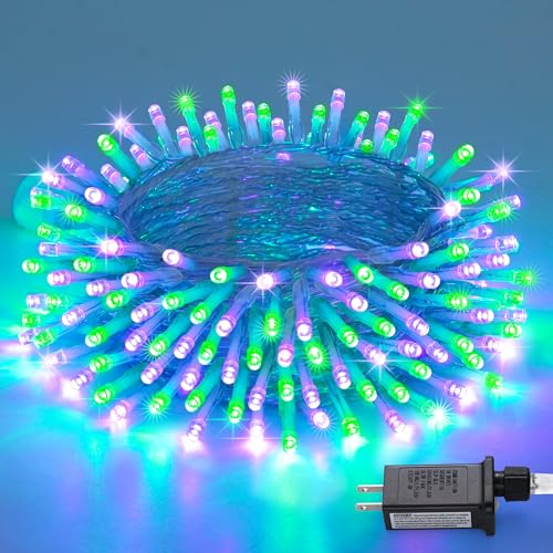 Connectable Purple and Green Halloween Lights Plug (33 Foot)