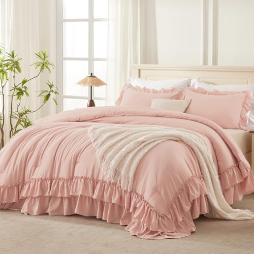 Blush Ruffle Comforter Set King