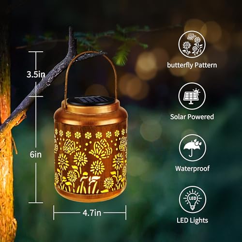 Butterfly Solar Lantern Lights 2 Pack (2 Count)