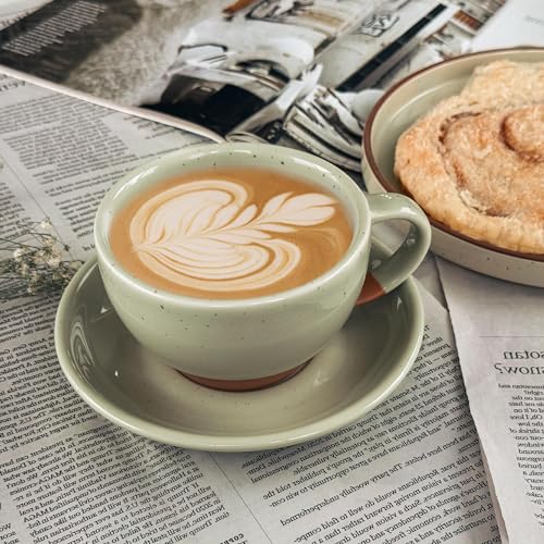 Ceramic Latte Art Mug With Saucer