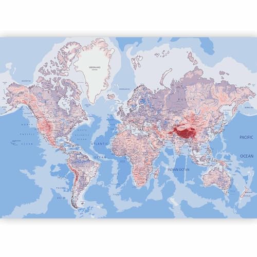 Wall Mural World Map 98x69 in (47.14 Sq Ft)