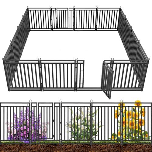 Decorative Garden Fence Metal Dog Fence Outdoor for Yard (1152 Sq Ft)