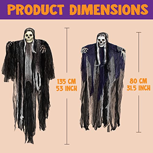 3 Pack Hanging Halloween Skeleton Ghosts Decorations (3 Count)
