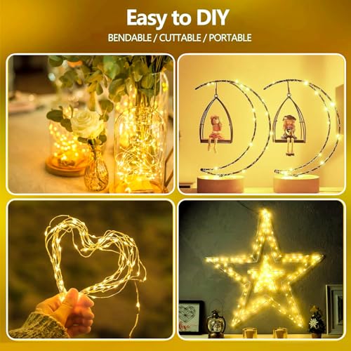 4 Pack Fairy Lights Battery Operated Twinkle String Light Remote Warm White (4 Count)