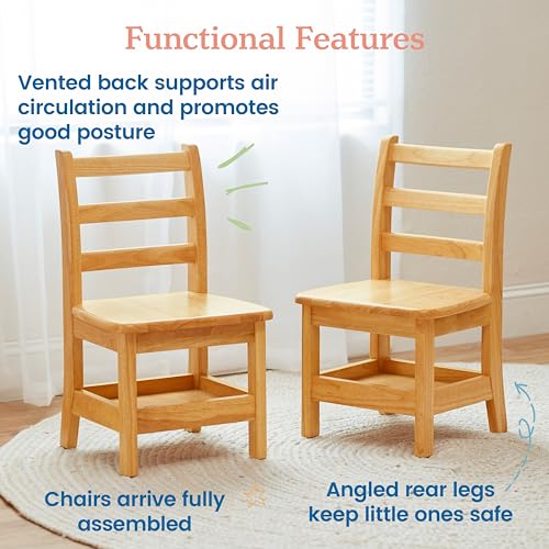Three Rung Ladderback Chair with Storage (2 Count)