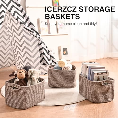 Storage Baskets for Organizing 12.5x9.1x7.9 Mixed Dark Brown (4 Count)