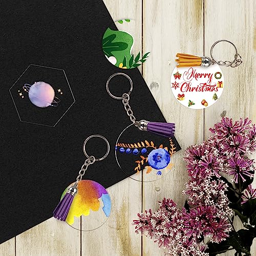Round Acrylic Keychain Blanks 2 Inch Circle Blanks with Hole (100 Count)