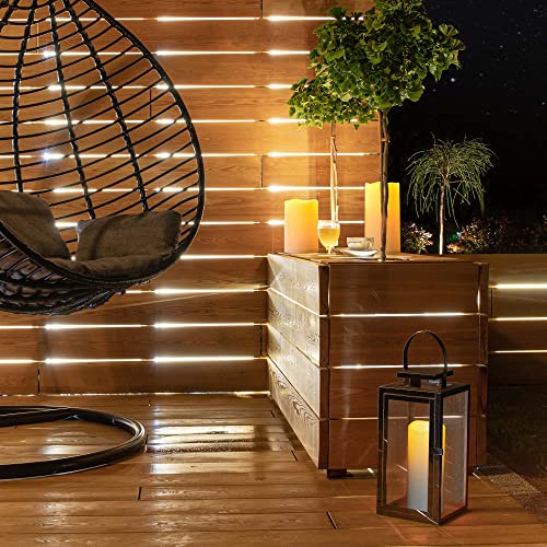 6" 8" 10" x 4" Waterproof Outdoor Flameless Candles Battery Operated LED Flickering Pillar Candles with Remote and Timer for Indoor Outdoor Lanterns (3 Count)
