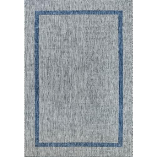 Bordered Outdoor Rug 8x10 Washable Outside Carpet for Indoor Patio Porch Waterproof Easy Cleaning Non Shedding Area Rugs Silver Gray