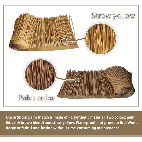 Premium Mexican Style Artificial Palm Thatch Roof Rolls. 5 Lengths (5 Count)