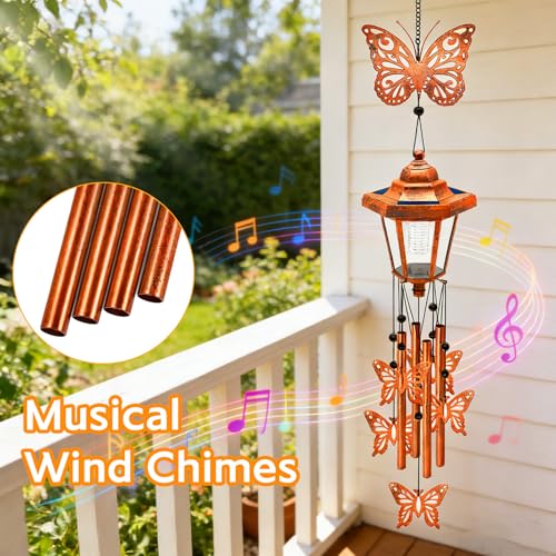 Butterfly Solar Wind Chimes for Outside