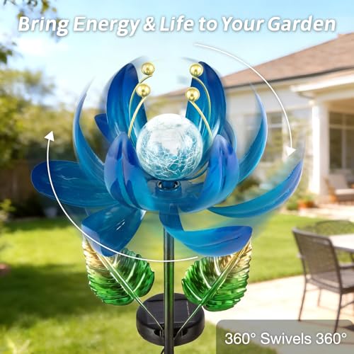Solar Garden Lights Metal Flower Decor
