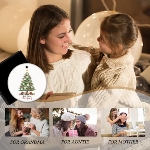 Pinecone Rustic Mahjong Christmas Tree Ceramic Ornament Gifts