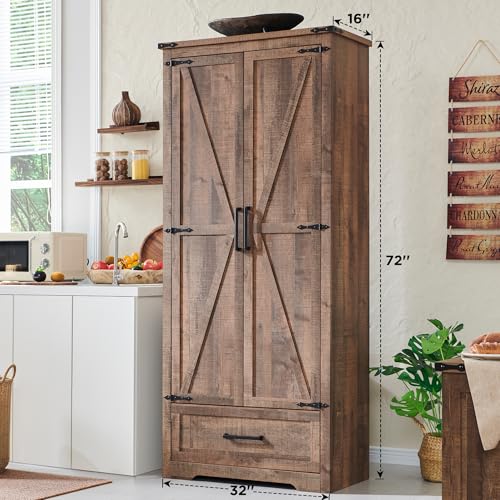 72" Tall Wood Storage Cabinet