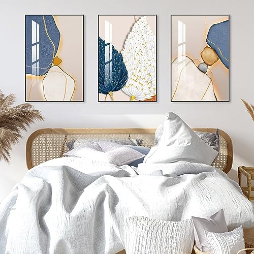 Bright Style Wall Art Set of 3 Frames Canvas Wall art Decor Abstract Minimalism Natural Posters & Prints (3 Count)