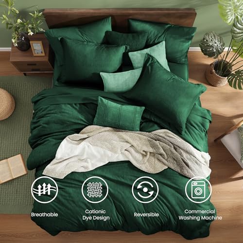 Queen Size Comforter Set 7 Pieces Emerald Green Bed in a Bag