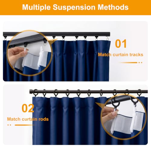 Room Divider Curtains Blackout Floor to Ceiling Curtain with Hook Sliding Door Curtains Ceiling Mount Extra Wide Curtain Wall Divider for Room Separation