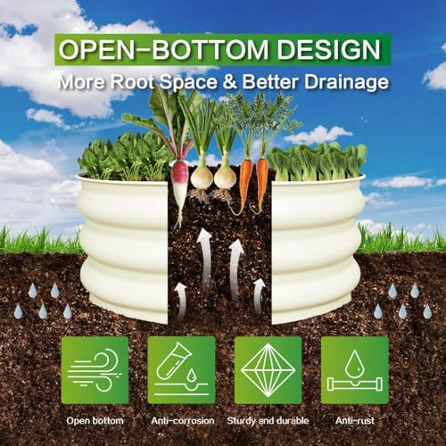 GARDMAX 2 Pack 2x2x1FT Galvanized Round Raised Garden Bed Kit