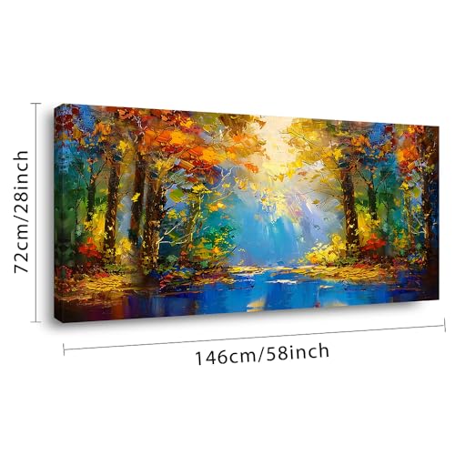 Beautiful Colorful Forest Scenery Landscape Wall Art Decor Artwork for Bedroom Living Room