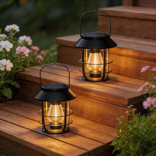 4 Pack Solar Lanterns Outdoor Waterproof (4 Count)