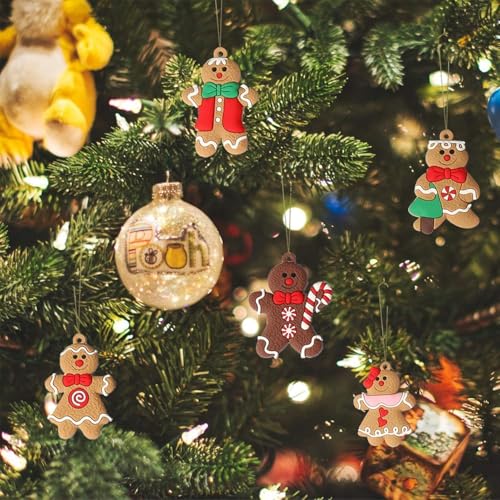 24pcs Gingerbread Man Ornaments for Christmas Tree (24 Count)