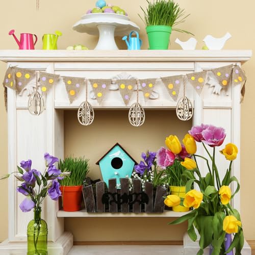 DIY 3D Easter Eggs Wood Crafts to Paint (24 Count)