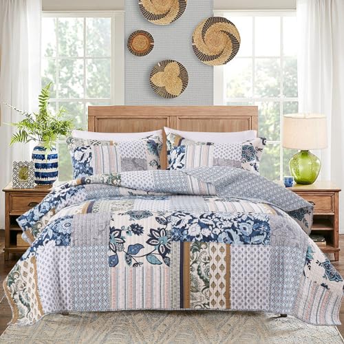 Queen Quilt Set Reversible Quilted Bedspread 3