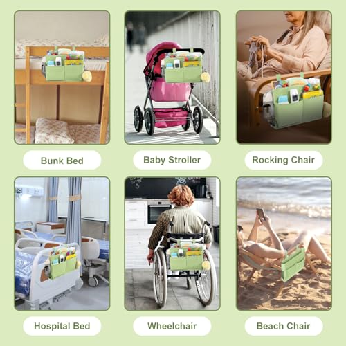 Bedside Caddy Hanging Bed Organizer Storage Bag Pocket for Bunk and Hospital Beds