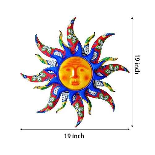Sun Metal Wall Art Outdoor Decor Living Room Bedroom Porch Fence Garden