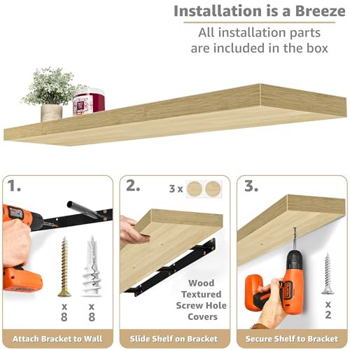 Floating Shelves for Wall Storage (3 Count)
