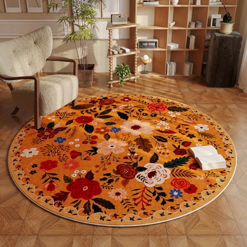 Round Area Rug 6ft Washable