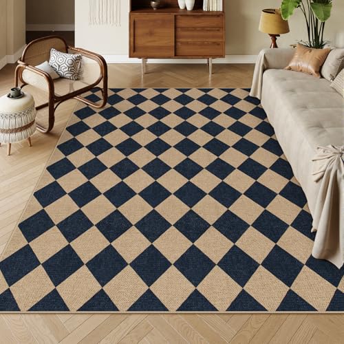 Checkered Easy Jute Outdoor Patio Rug