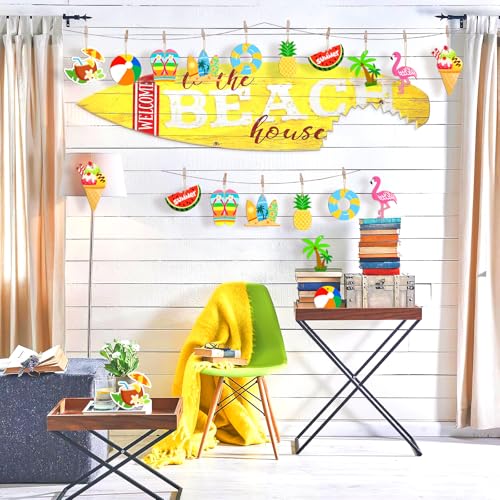 80PCS Wooden Summer Ornaments to Paint