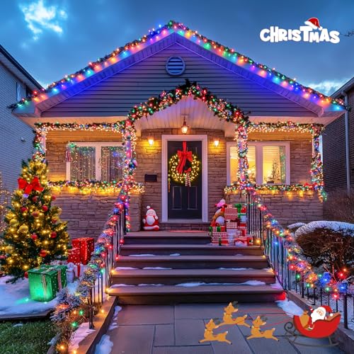 2 Pack Solar String Lights Outdoor Waterproof (66 Foot)