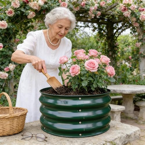 GARDMAX 2x2x1FT Galvanized Round Raised Garden Bed Kit