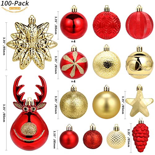 100 Pack Various Shatterproof Christmas Balls (100 Count)