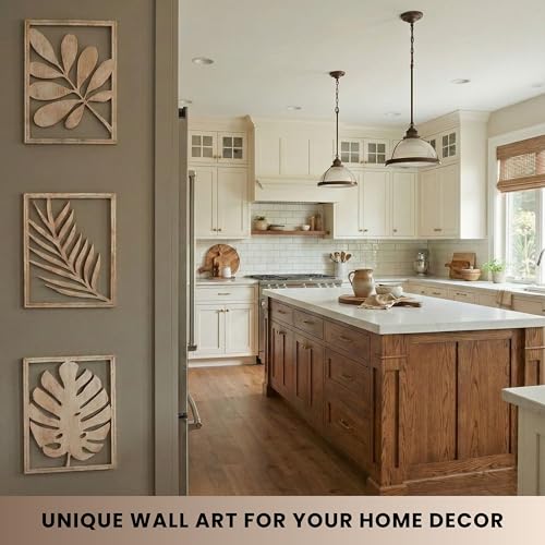 Modern Wooden Wall Sculptures (3 Count)