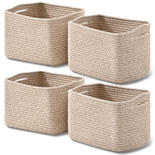 Small Storage Baskets for Shelves Organizing (4 Count)