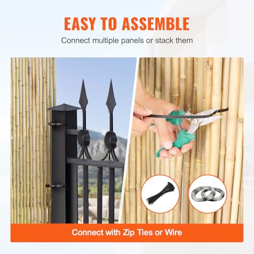 Natural Rolled Bamboo Fence (24 Sq Ft)