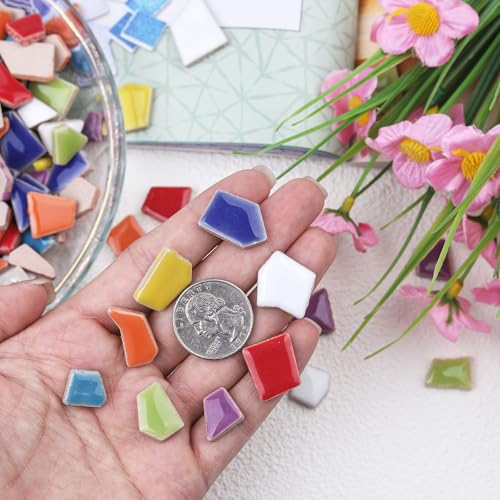 1LB Irregular Shape Ceramic Mosaic Tiles for DIY Crafts Bulk