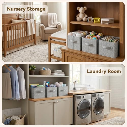 Closet Storage Bins with Handles (3 Count)