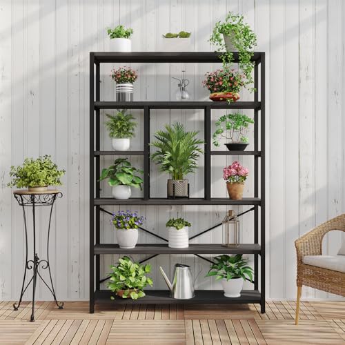 6 Tier Industrial Bookshelf for Bedroom Living Room Office