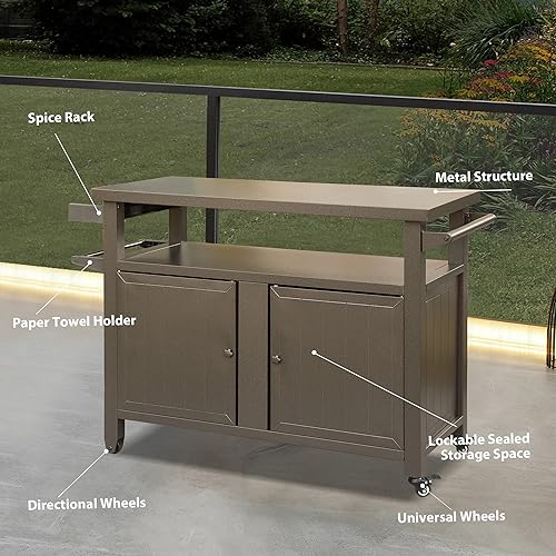 Domi Outdoor Grill Cart with Wheels