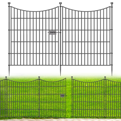 No Dig Dog Fence Outdoor for Yard with Gate