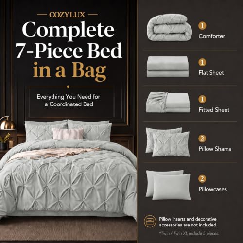 Twin XL Comforter Set Light Grey